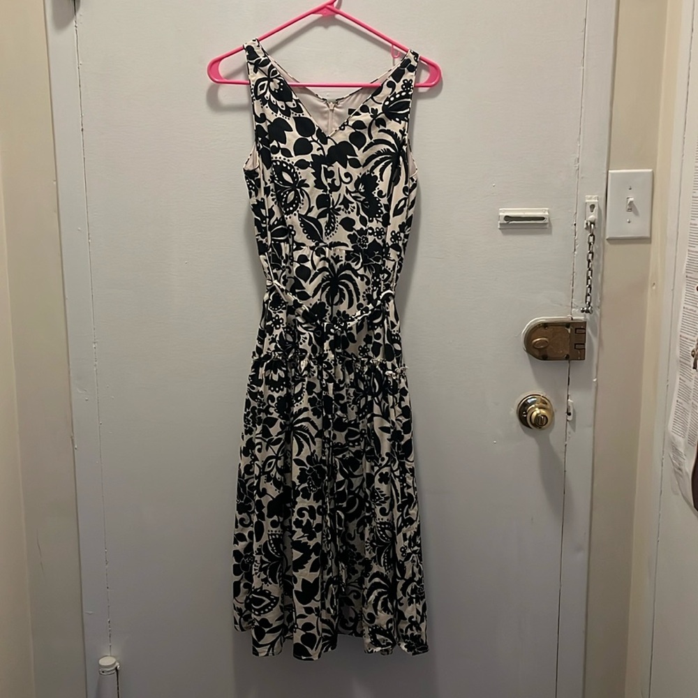 Black and Beige Floral Dress